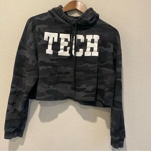 Camo Black Hoodie with 'TECH' Print
